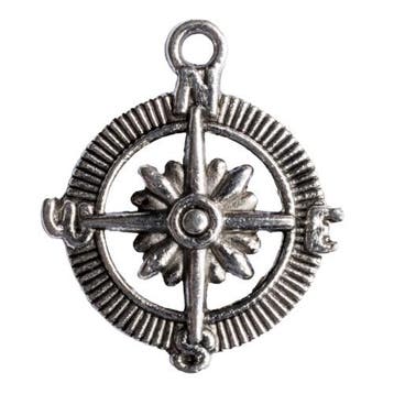 5 x metalen hanger Kompas zilver kleur 29,5 x25 mm oogje:..., Ophalen of Verzenden, Nieuw, Kraal