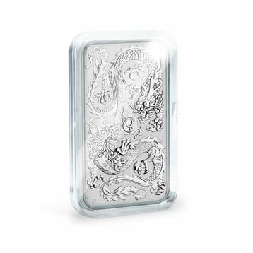 Capsule 1 oz Rectangle Dragon zilver muntbaar, Verzenden, Losse munt, Zilver