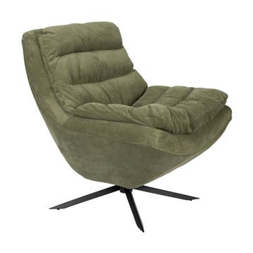 *WOONWINKEL* Dutchbone Vince Fauteuil Groene Ribstof, Huis en Inrichting, Fauteuils, Verzenden, Nieuw, Stof