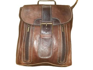 100% Leren Marokkaanse kleine platte vierkante rugtas - 2, Sieraden, Tassen en Uiterlijk, Nieuw