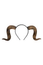 Haarband Hoorns Goud Diadeem Griekse God Ram Bok Haar Band H, Ophalen of Verzenden, Nieuw, Halloween, Accessoires