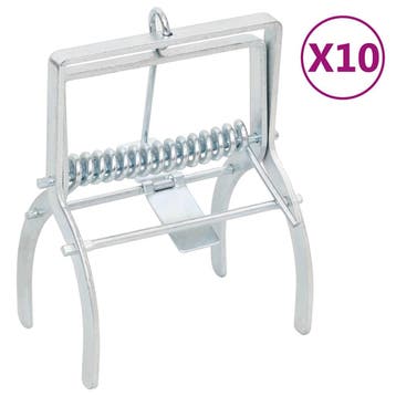 vidaXL Mollenvallen 10 st gegalvaniseerd staal zilverkleurig, Verzenden, Nieuw