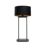 Tafellamp zwart met zwarte ovale kap 35cm - Thijmen, Huis en Inrichting, Lampen | Tafellampen, Verzenden, Nieuw, Modern