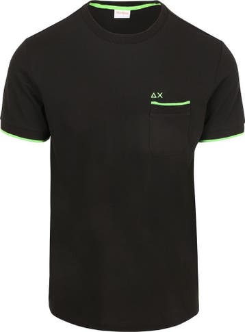 Sun68 Piqué T-Shirt Fluo Stripe Zwart maat XXL Heren, Verzenden, Zwart, Nieuw, Overige maten
