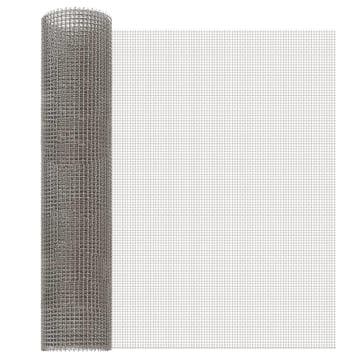 vidaXL Gaas Scherm 60 x 1000 cm 3 Mesh RVS 201 Zilverkleurig, Verzenden, Nieuw, IJzer