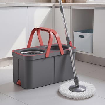 Dweil met Emmer en 4 Microvezelpads: Scheidt Vuil Water voor, Verzenden, Nieuw