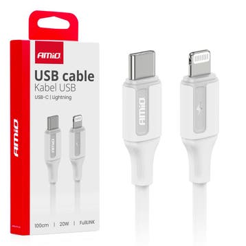 USB-C to Lightning 20W 100cm FullLINK AMIO-03922, Verzenden, Nieuw