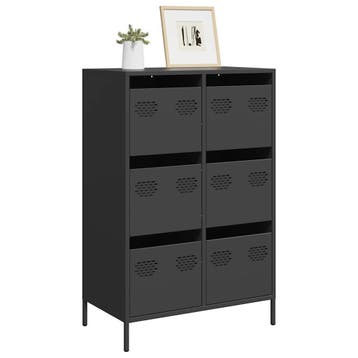 vidaXL buffetkast 68x39x101,5 cm staal zwart, Verzenden, Nieuw, Metaal