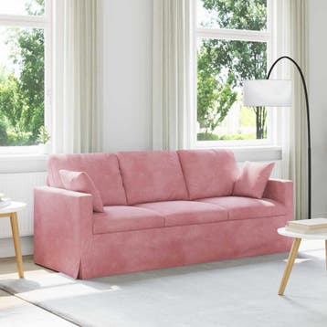 vidaXL Bank Roze 198 x 78 x 80 cm Fluweel, Huis en Inrichting, Banken | Bankstellen, Verzenden, Nieuw, Stof, Minder dan 150 cm