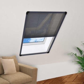 vidaXL Raamhor plissé 80x120 cm aluminium antracietkleurig, Huis en Inrichting, Verzenden, Nieuw