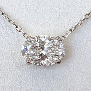 Zonder minimumprijs - Ketting met hanger - 14 karaat Witgoud