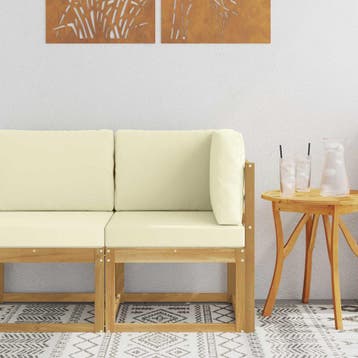 vidaXL Buiten Hoek Sofa Massief Acaciahout Wit, Verzenden, Nieuw