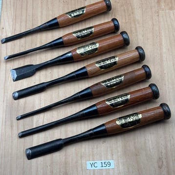 Japanse ronde beitelset YC159, 4 Maru-Nomi inbegrepen –