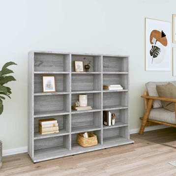 vidaXL Cd-kast 100x23x89,5 cm bewerkt hout grijs sonoma, Verzenden, Nieuw