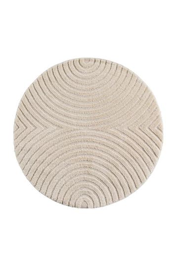 Rond Japandi Vloerkleed | Art | Bogen | Crème | 160x160 cm, Verzenden, Nieuw