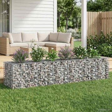 vidaXL Gabion Verhoogd Bed 2 st 260 x 60 x 55 cm, Tuin en Terras, Schuttingen, Verzenden, Nieuw, IJzer
