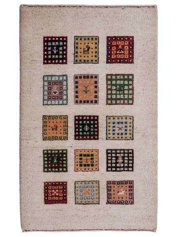 Gabbeh - Vloerkleed - 89 cm - 60 cm - Handgeknoopt uit wol, Nieuw