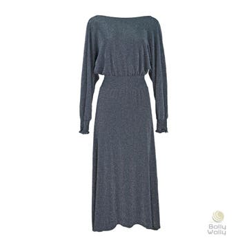 Ibana • midi jurk met open rug • 36, Verzenden, Nieuw, Maat 36 (S), Grijs