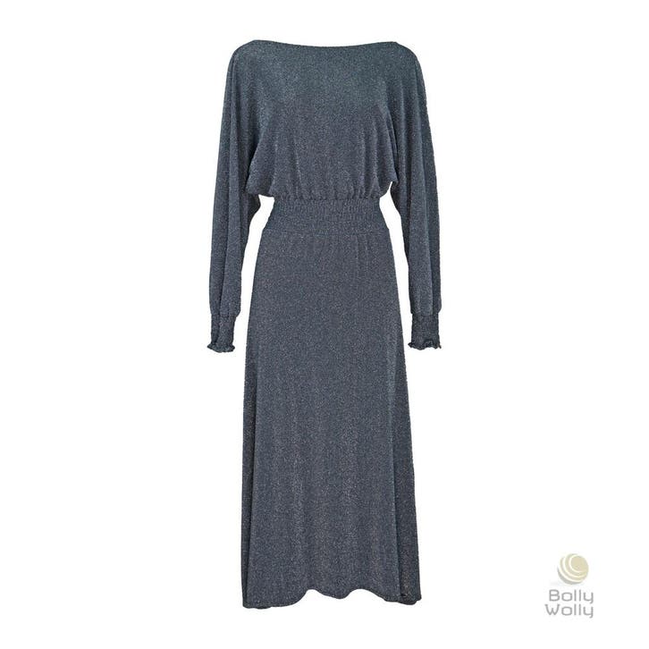 Ibana • midi jurk met open rug • 36, Kleding | Dames, Jurken, Grijs, Nieuw, Maat 36 (S), Verzenden