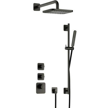 Hotbath Gal - Inbouw Regendoucheset - Geborsteld Gunmetal, Ophalen of Verzenden, Nieuw