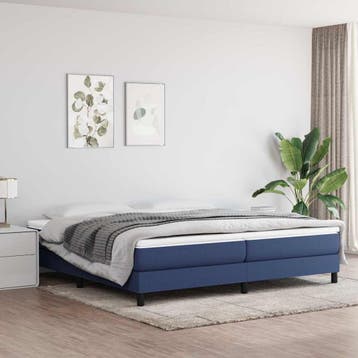 vidaXL Boxspring bed stof blauw 200x200 cm, Huis en Inrichting, Overige maten, 200 cm, Stof, Verzenden