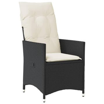 Luxe Loungestoel zwart - Inclusief kussen | Tweedekansje..., Ophalen of Verzenden, Zo goed als nieuw, Wicker, Verstelbaar