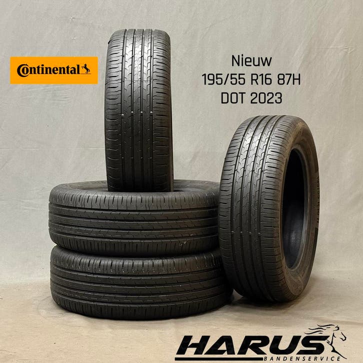 195/55/16 87H Continental zomerbanden nieuw 4 stuks, Auto-onderdelen, Banden en Velgen, 16 inch, Erkend duurzaam, Zomerbanden