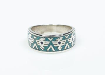 Ring - steenmozaïek - Navajo - V.S. (Zonder minimumprijs)