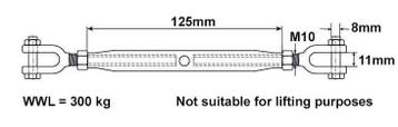 Spanschroef draadspanner M10 Din1478 gaffel gaffel, Verzenden, Nieuw