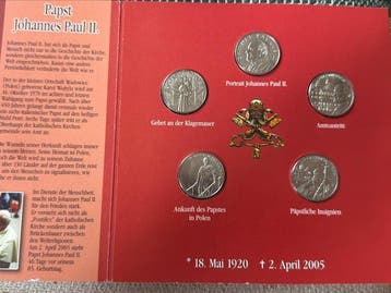 Vaticaan. 2005 Papst Johanes Paul II. Set 5 pcs (Zonder, Postzegels en Munten, Munten | Europa | Niet-Euromunten