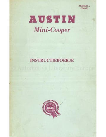 1964 AUSTIN MINI COOPER INSTRUCTIEBOEKJE NEDERLANDS, Auto diversen, Handleidingen en Instructieboekjes