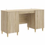 vidaXL Bureau met plank Sonoma Eiken 142,5 x 50 x 75 cm, Verzenden, Nieuw