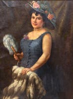 Carlo Gaudina (1878 - 1937) - Ritratto di nobildonna - NO