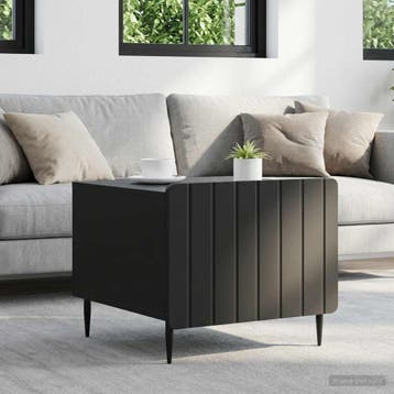 vidaXL Salontafel met lade Zwart 49 x 50 x 42 cm Bewerkt, Verzenden, Nieuw, Overige houtsoorten, 50 tot 100 cm