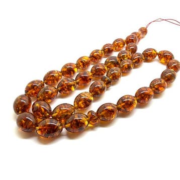 Baltische amber tesbih gebedskralen (rozenkrans), groot