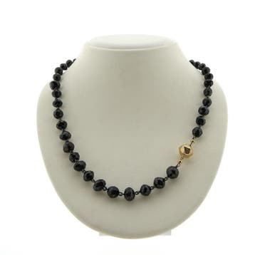 Antieke granaat kralencollier met gouden sierslot (Ketting), Sieraden, Tassen en Uiterlijk, Gebruikt, Ophalen of Verzenden, Met edelsteen