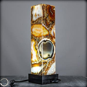 Exclusieve designer-agaatlamp – Een luxueus kunstobject uit