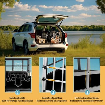 Transportbench voor Honden XL Aluminium 89x70x51cm, Dieren en Toebehoren, Verzenden, Nieuw