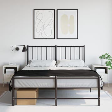 vidaXL Nachtkastjes 2 st 36x39x50,5 cm staal wit, Huis en Inrichting, Minder dan 45 cm, Nieuw, Minder dan 55 cm, Verzenden