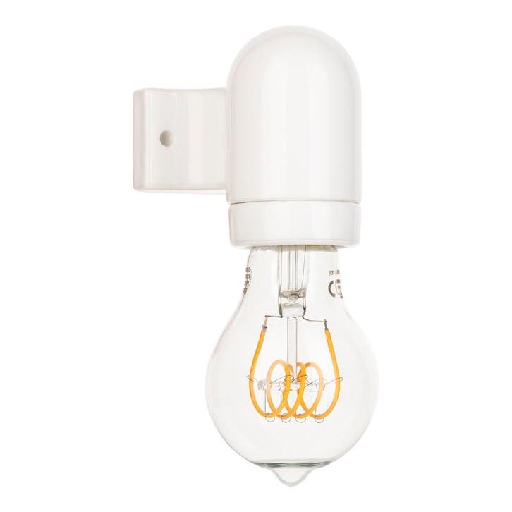 Bailey Wandlamp Porselein E27 Wit - haaks opbouwarmatuur..., Huis en Inrichting, Lampen | Overige, Nieuw, Ophalen of Verzenden