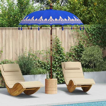 vidaXL Balinese Parasol Blauw 185 x 185 x 260 cm, Tuin en Terras, Parasols, Verzenden, Nieuw, 1 tot 2 meter