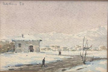 Giovan Battista Zaccaria (1902-1966) - Paesaggio innevato