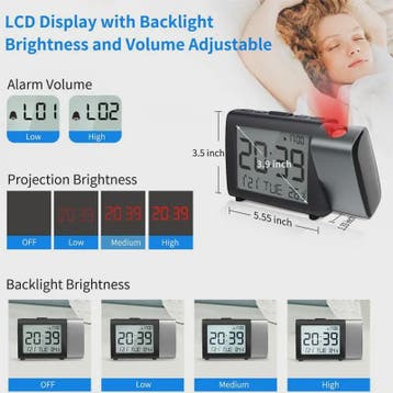 Digitale LED Projectie Wekker met Tijd Projectie op Slaapkam, Huis en Inrichting, Verzenden, Nieuw