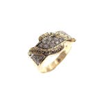 Gouden pavéring gezet met diamanten; 0,52 ct., 18 tot 19, Gebruikt, Overige kleuren, Ophalen of Verzenden