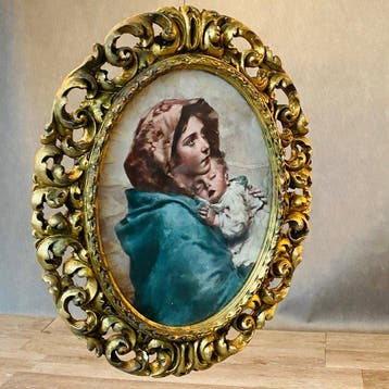 Lijst - Hout, gouden, Antiek en Kunst