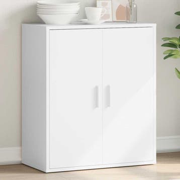 vidaXL Dressoir 79x38x80 cm bewerkt hout wit, Verzenden, Nieuw, Overige houtsoorten, Minder dan 50 cm
