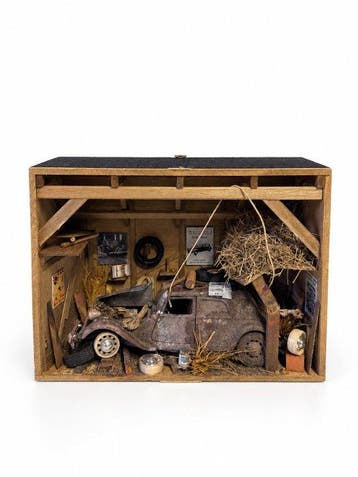 Feito à mão - Modelauto - Citroën 2CV em diorama de caixa, Nieuw