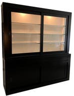 Zwarte strakke buffetkast Petten 200cm led verlichting, Ophalen of Verzenden, Nieuw