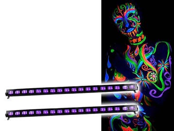Ibiza Light LED-UVBAR18-2 Wash Blacklight 18x 3W 2 Pack, Verzenden, Nieuw, Overige typen