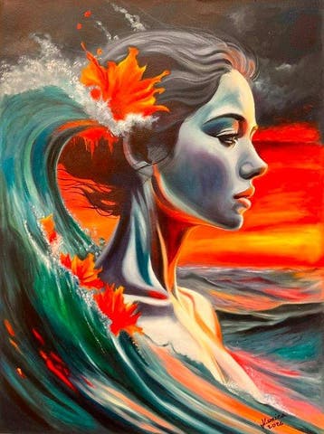 Yunier (XXI) - Nostalgia entre Hojas y Olas, Antiek en Kunst, Kunst | Schilderijen | Klassiek